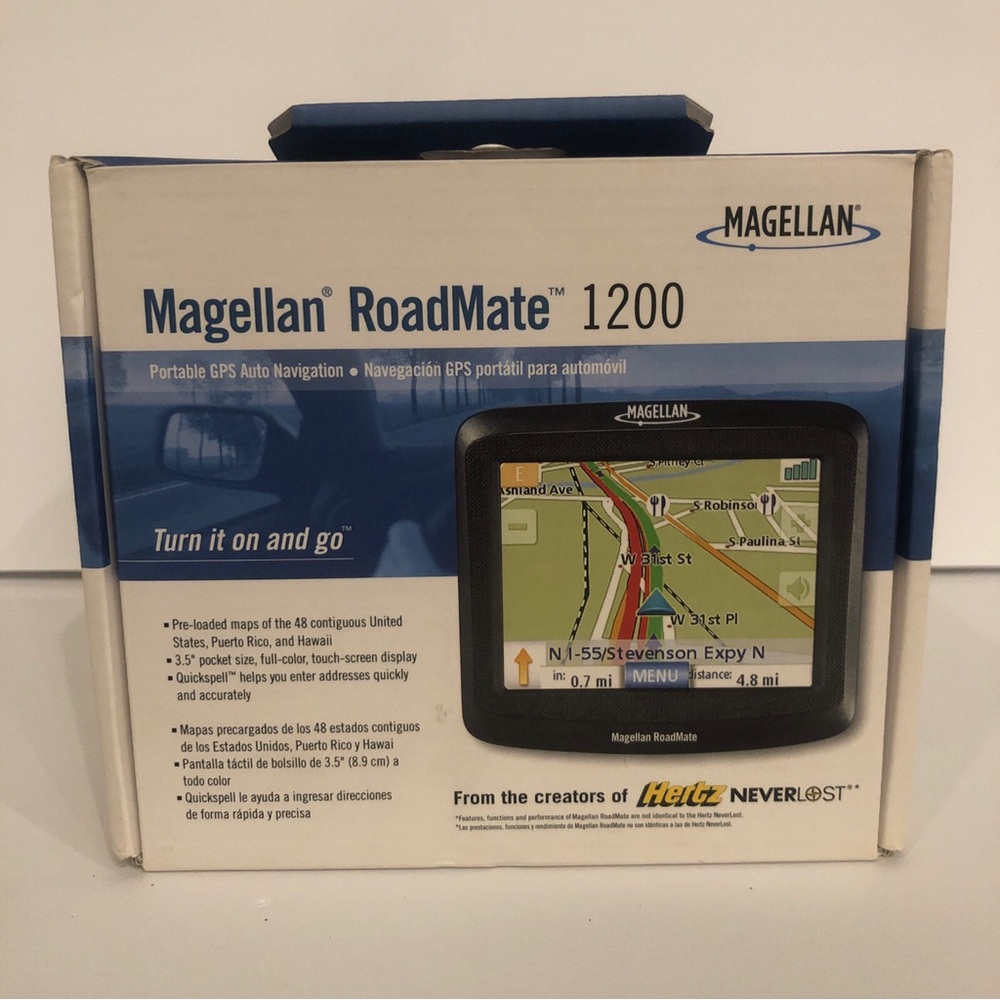 Magellan RoadMate 1200 Portable GPS Auto Navigation Map Automotive Mountable
